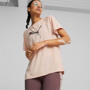 Camiseta Puma EVOSTRIPE Tee Mujer Rosas | 9235680-LW