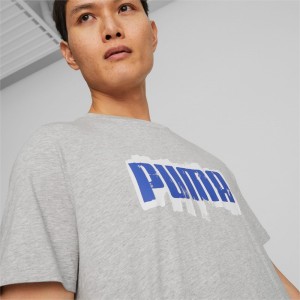 Camiseta Puma Graphics Wording Tee Hombre Grises Claro | 6142708-DC