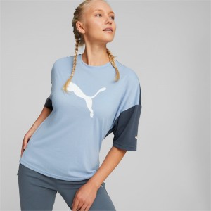 Camiseta Puma Modern Sports Moda Tee Mujer Azules Azules | 4056319-QF