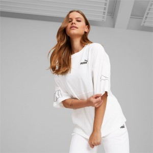 Camiseta Puma POWER Colourblock Tee Mujer Blancos | 6924013-RV