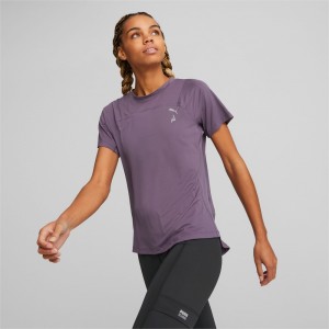 Camiseta Puma SEASONS coolCELL Trail Correr Tee Mujer Morados Grises | 5918634-OE