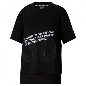 Camiseta Puma STEWIE x REINTRODUCE Jersey Tee Mujer Negros Negros | 4897013-NJ