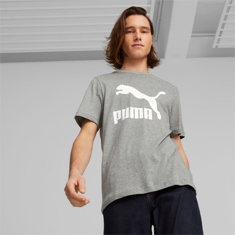 Camiseta Puma Classics Logo Mujer Grises | 7328410-CB