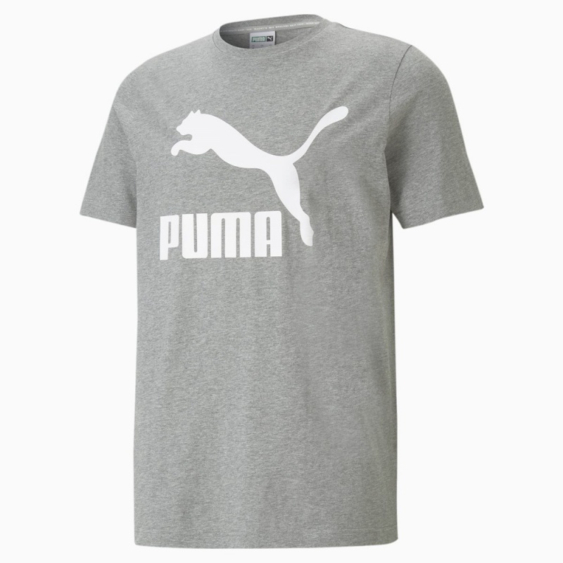 Camiseta Puma Classics Logo Mujer Grises | 7328410-CB