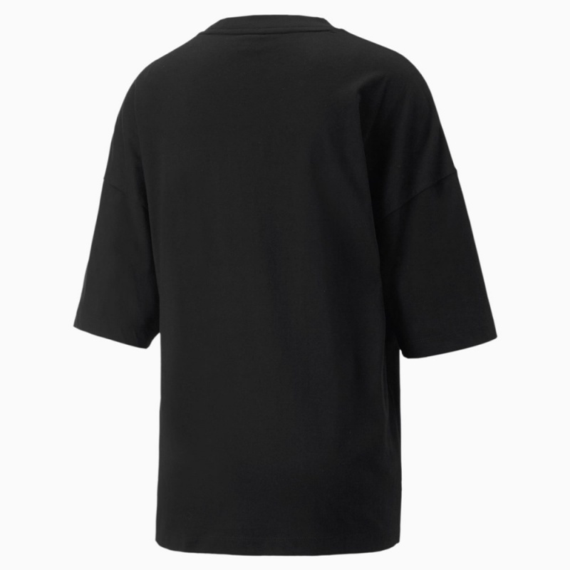 Camiseta Puma Classics Oversized Tee Mujer Negros | 6105498-CF