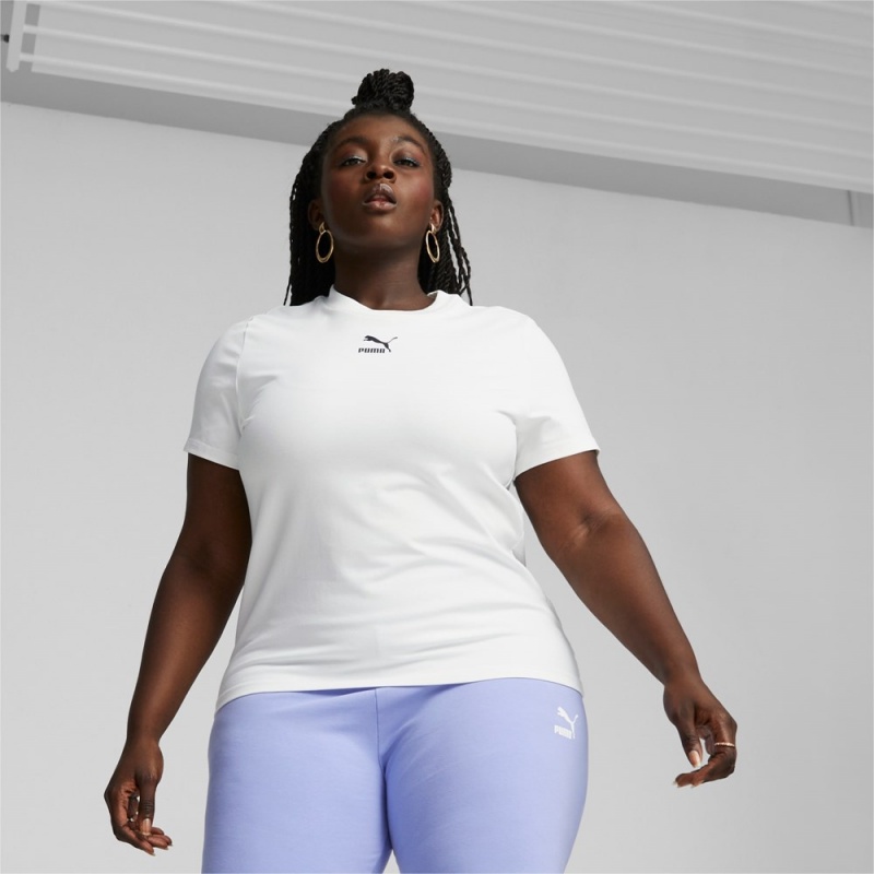Camiseta Puma Classics Slim Tee Mujer Blancos | 7591263-GI