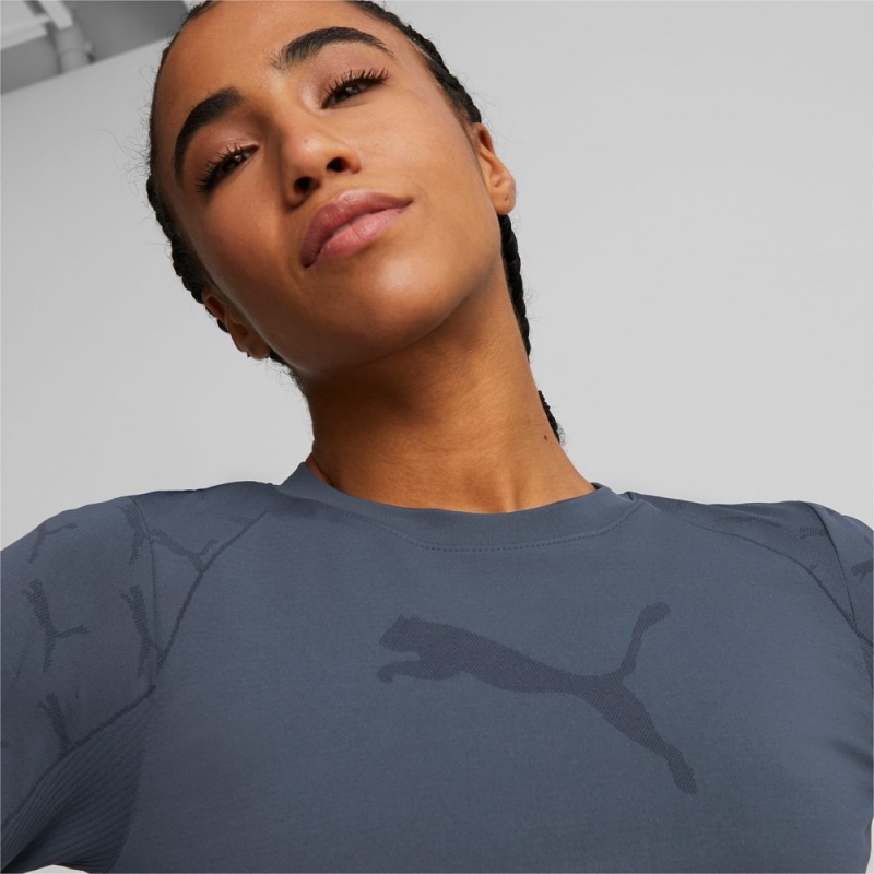 Camiseta Puma EVOKNIT Longsleeve Tee Mujer Azules | 5214798-LZ