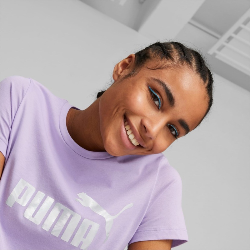 Camiseta Puma Essentials+ Nova Shine Tee Mujer Morados | 8145963-LQ