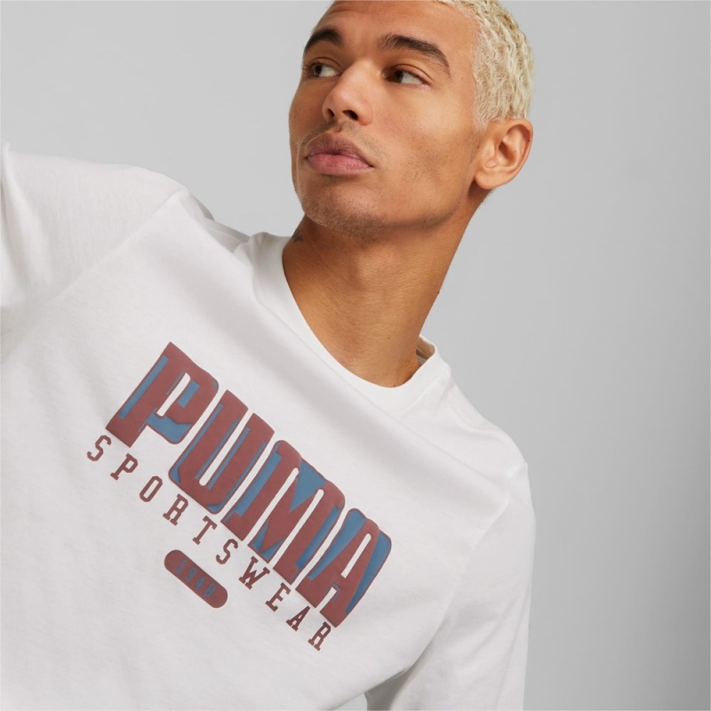 Camiseta Puma GRAPHICS Retro Tee Hombre Blancos | 9156738-ZV