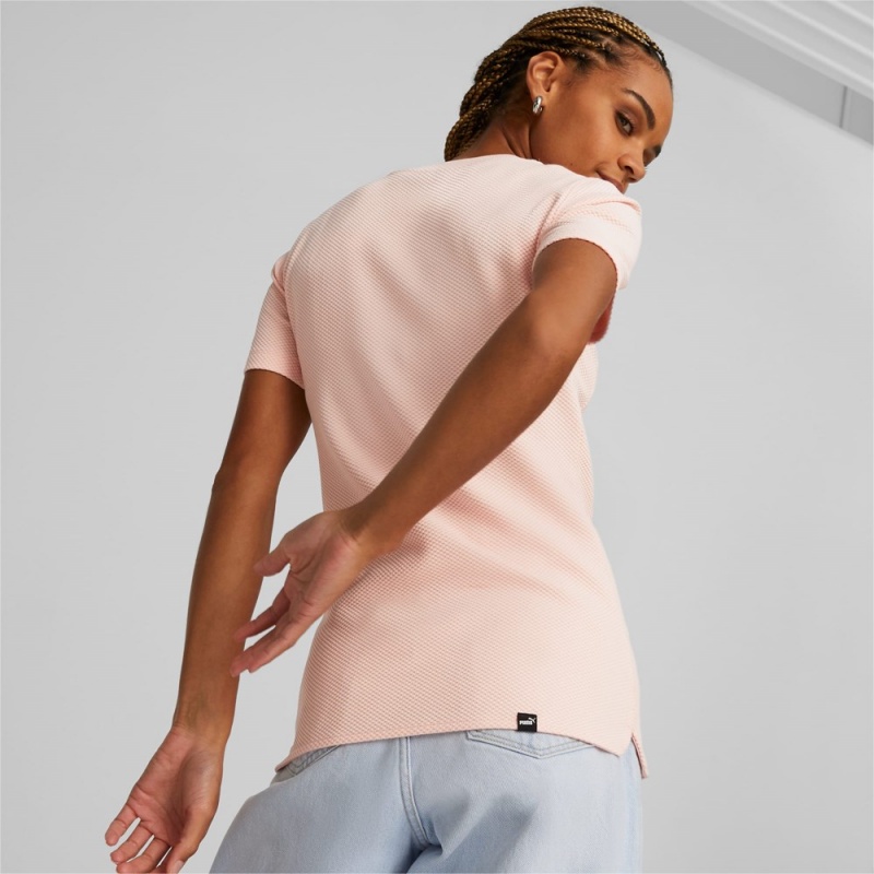 Camiseta Puma Her Slim Tee Mujer Rosas | 6491350-QX
