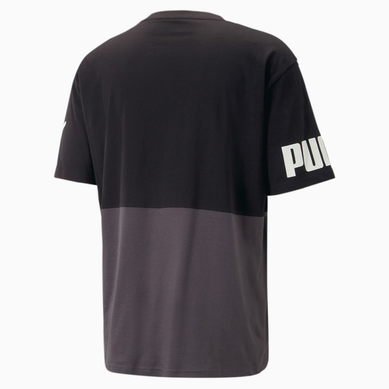 Camiseta Puma POWER Colourblock Hombre Negros | 0189356-FR