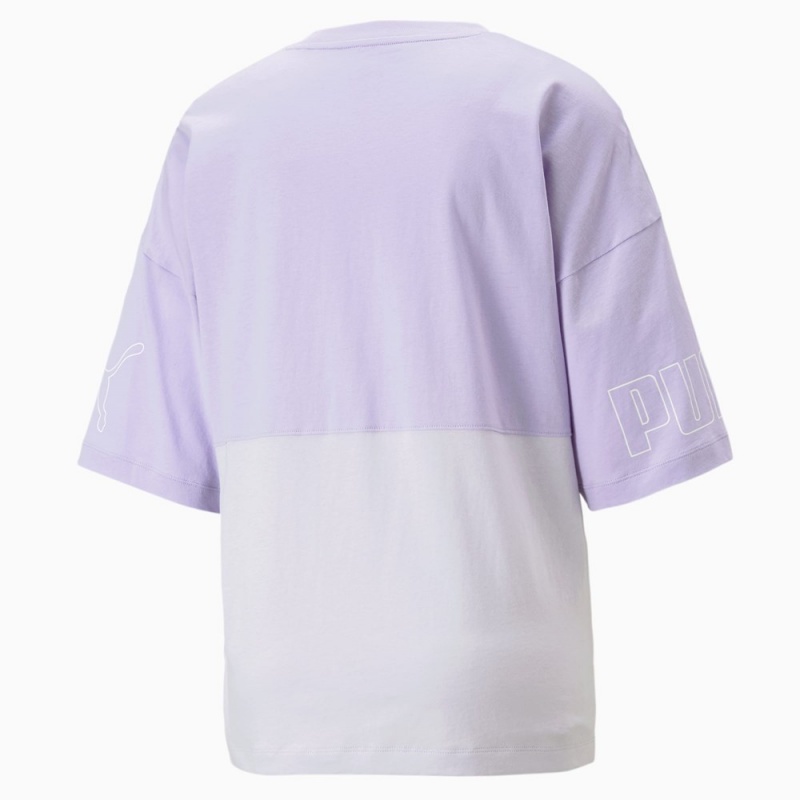 Camiseta Puma POWER Colourblock Tee Mujer Morados | 0638759-DE