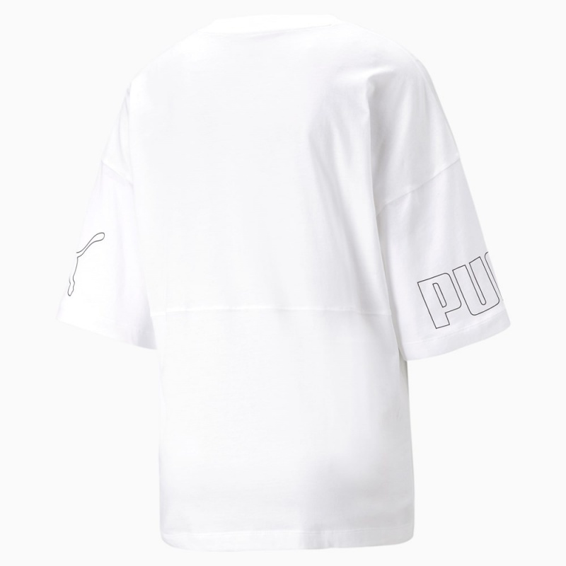 Camiseta Puma POWER Colourblock Tee Mujer Blancos | 6924013-RV