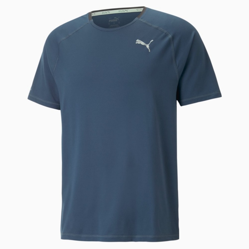 Camiseta Puma Run CLOUDSPUN Corta Sleeve Hombre Azules | 0265387-FW