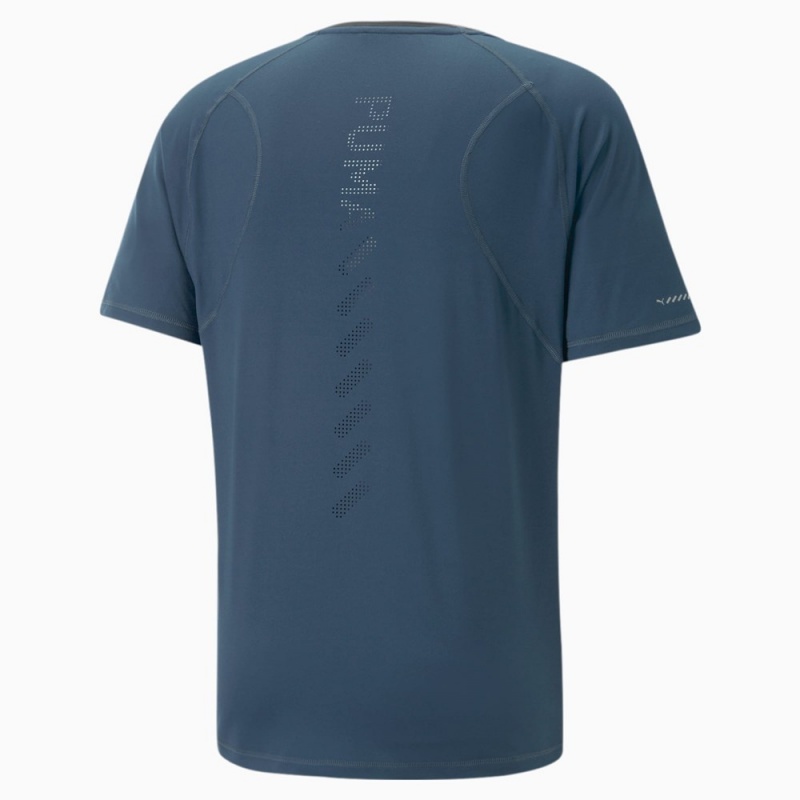 Camiseta Puma Run CLOUDSPUN Corta Sleeve Hombre Azules | 0265387-FW