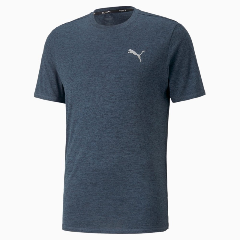 Camiseta Puma Run Favourite Heather Correr Hombre Azules | 7420568-RW