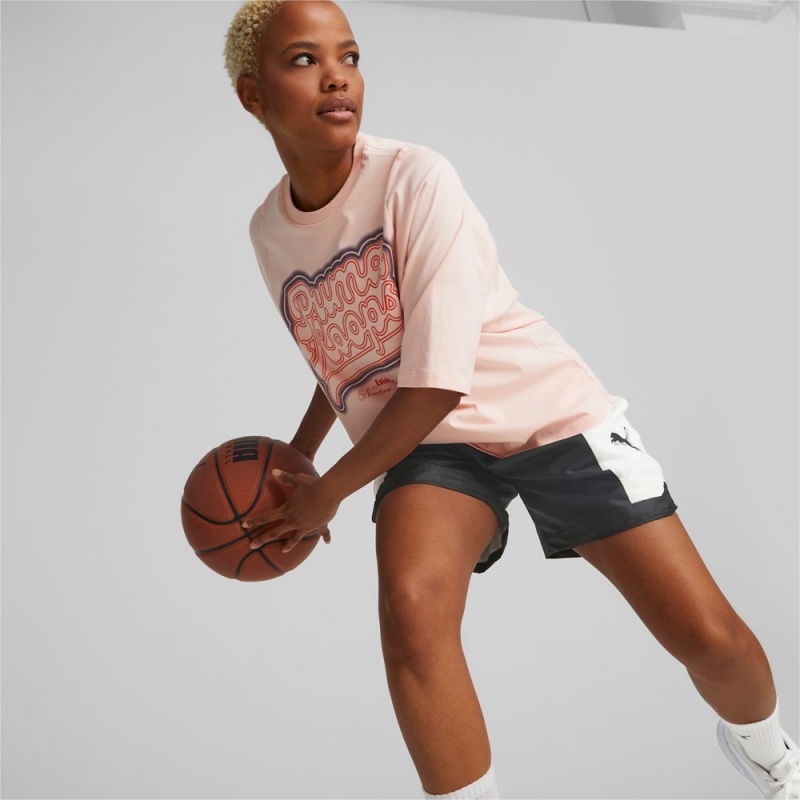 Camiseta Puma Strong Side Basketball Tee Mujer Rosas | 4679531-LM