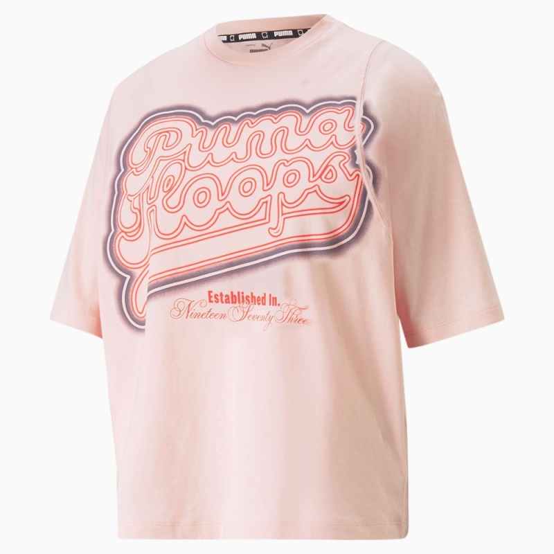 Camiseta Puma Strong Side Basketball Tee Mujer Rosas | 4679531-LM