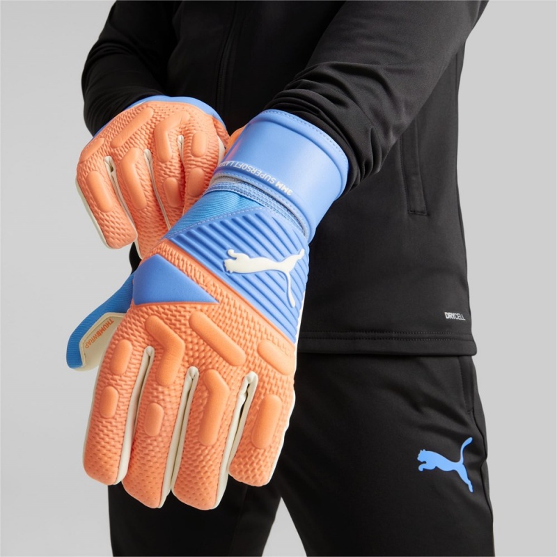 Equipo Puma FUTURE Match Negative Cut Football Goalkeeper Gloves Mujer Naranjas Azules | 7185042-ZY
