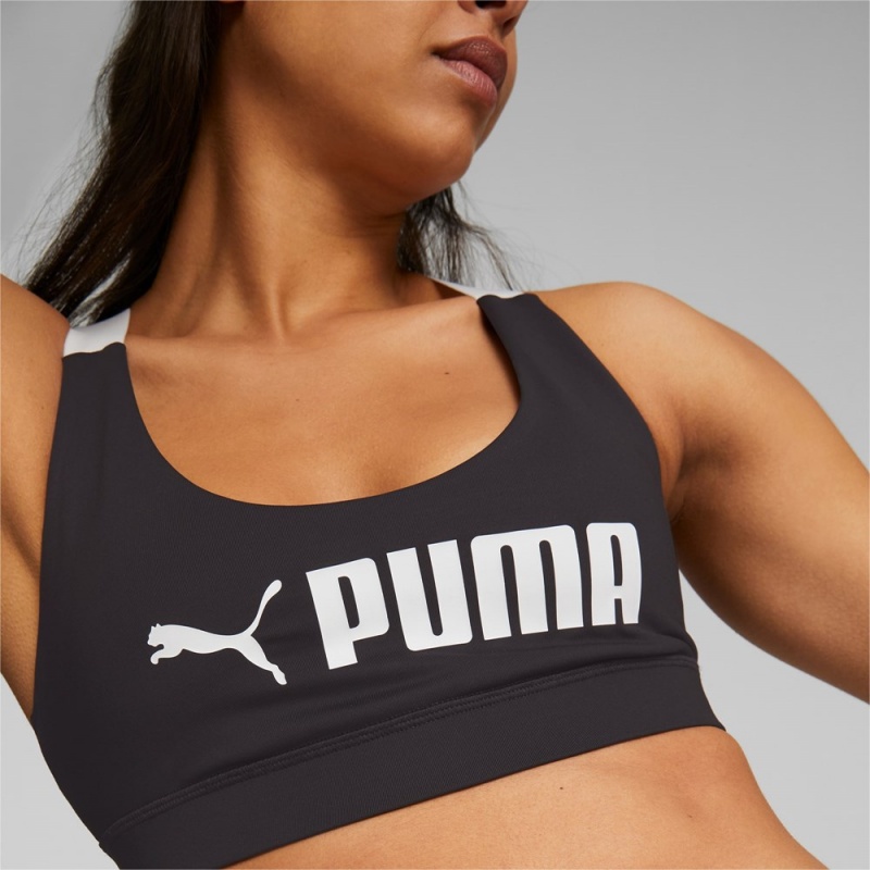 Sujetador Deportivo Puma Fit Mid Impact Mujer Negros | 7586194-KZ