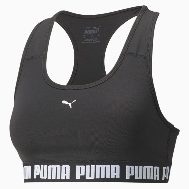 Sujetador Deportivo Puma Strong Mid-Impact Mujer Negros | 8275309-OK