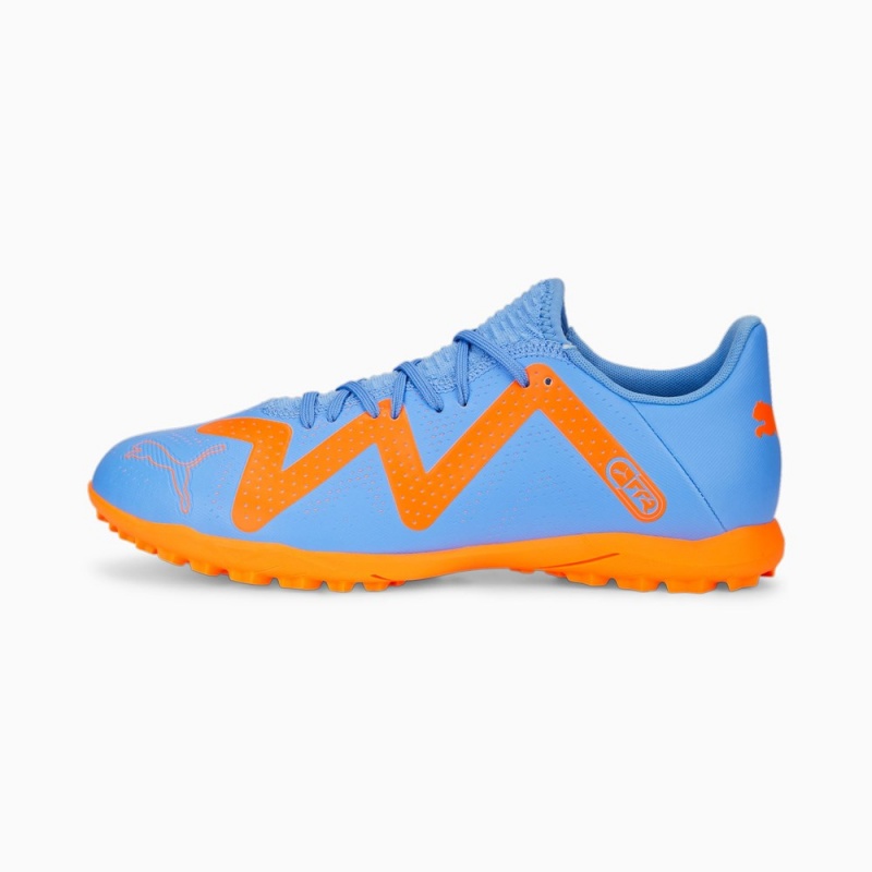 Tacos de Futbol Puma FUTURE Play TT Hombre Azules Blancos Naranjas | 3890146-QM